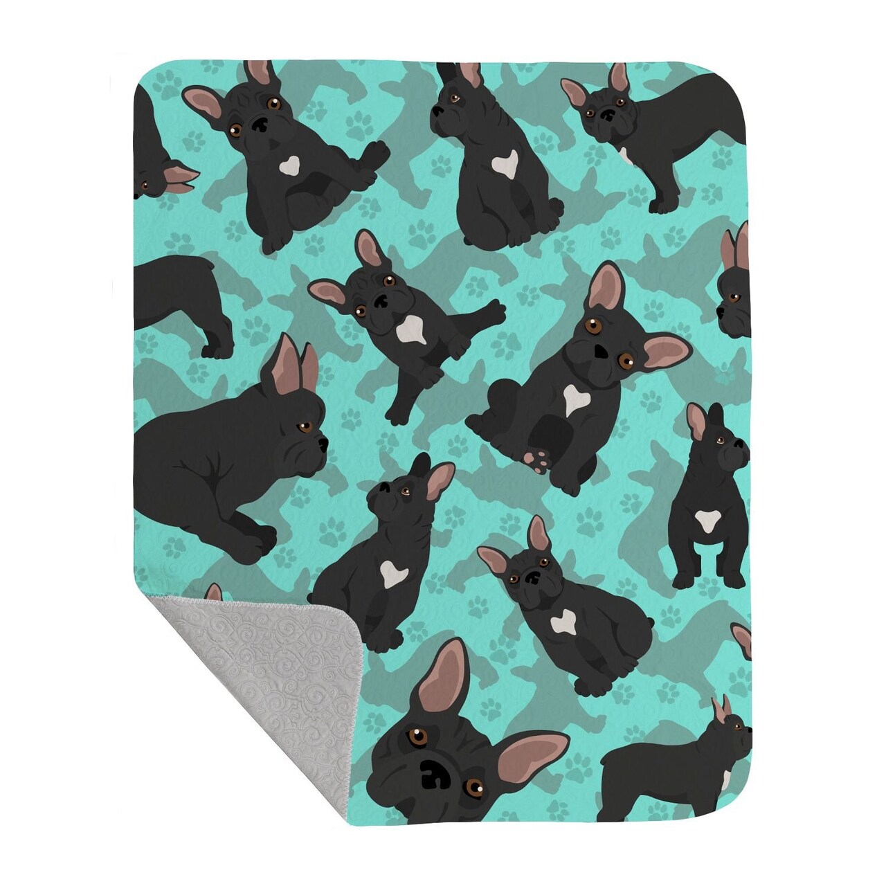 Edge Collections - 50" x 60" - Multicolor - French Bulldog Quilted Throw Blanket - 1 Piece